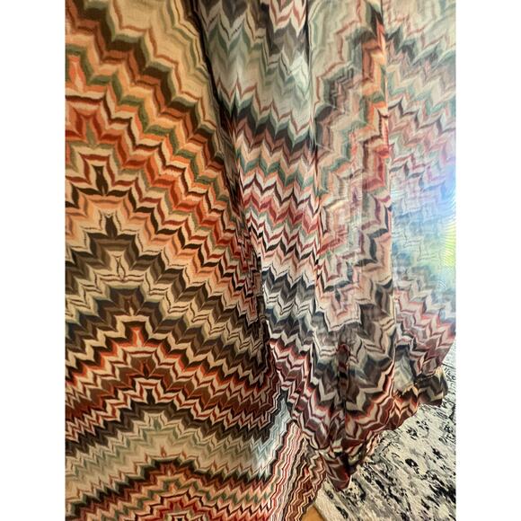 EYESHADOW PATTERENED SHEERV NECK BLOUSE WOMENS PLUS SIZE 1X - Picture 10 of 10